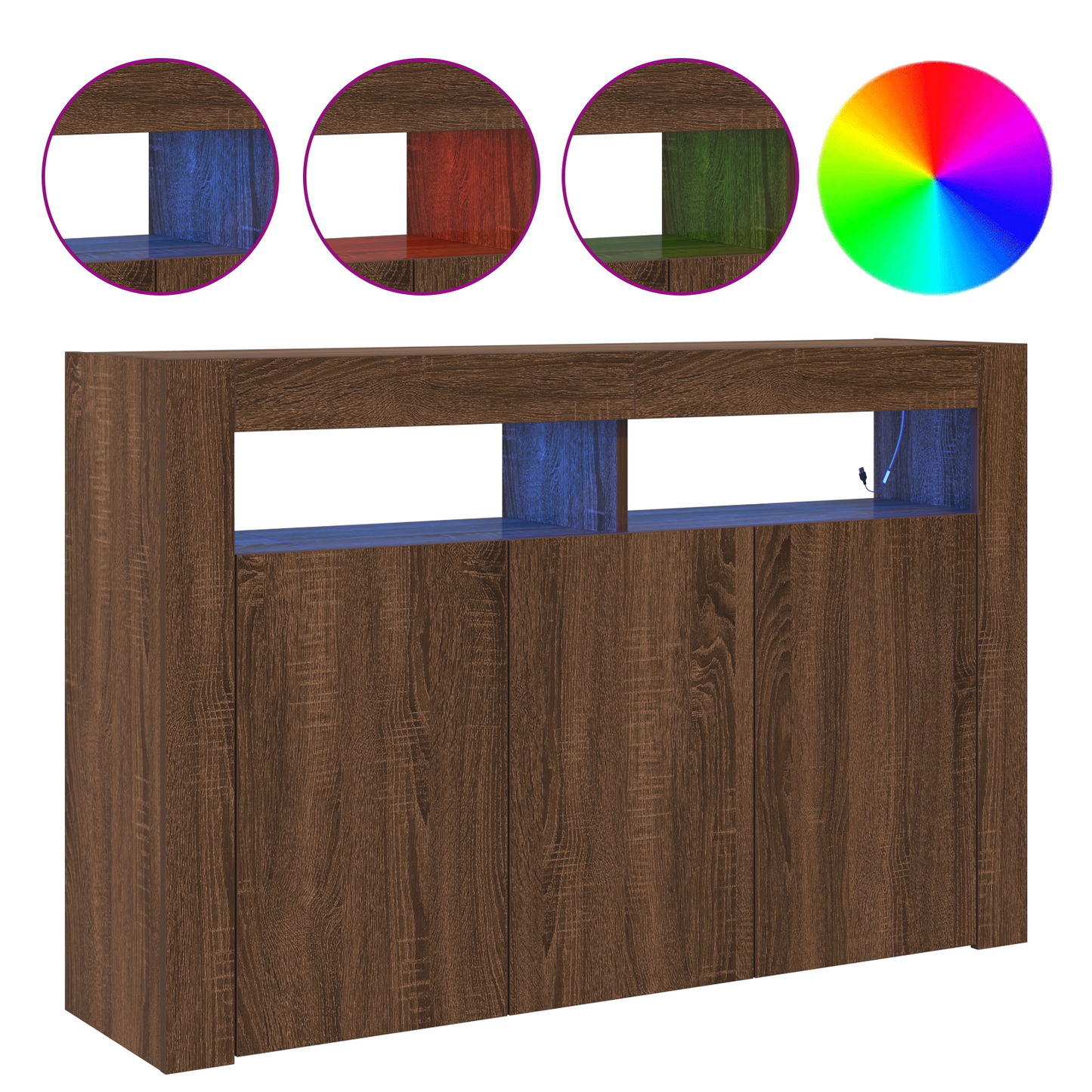 Salongbord Sofabord Brun Eik 116 x 30 x 75 cm Rektangulært