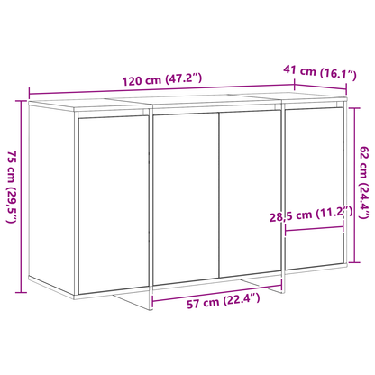Skjenk Sonoma Eik 120 x 41 x 75 cm