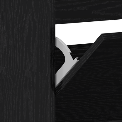 Skoskap Skohylle Skobenk Svart Eik 80 x 21 x 163.5 cm Holdbar