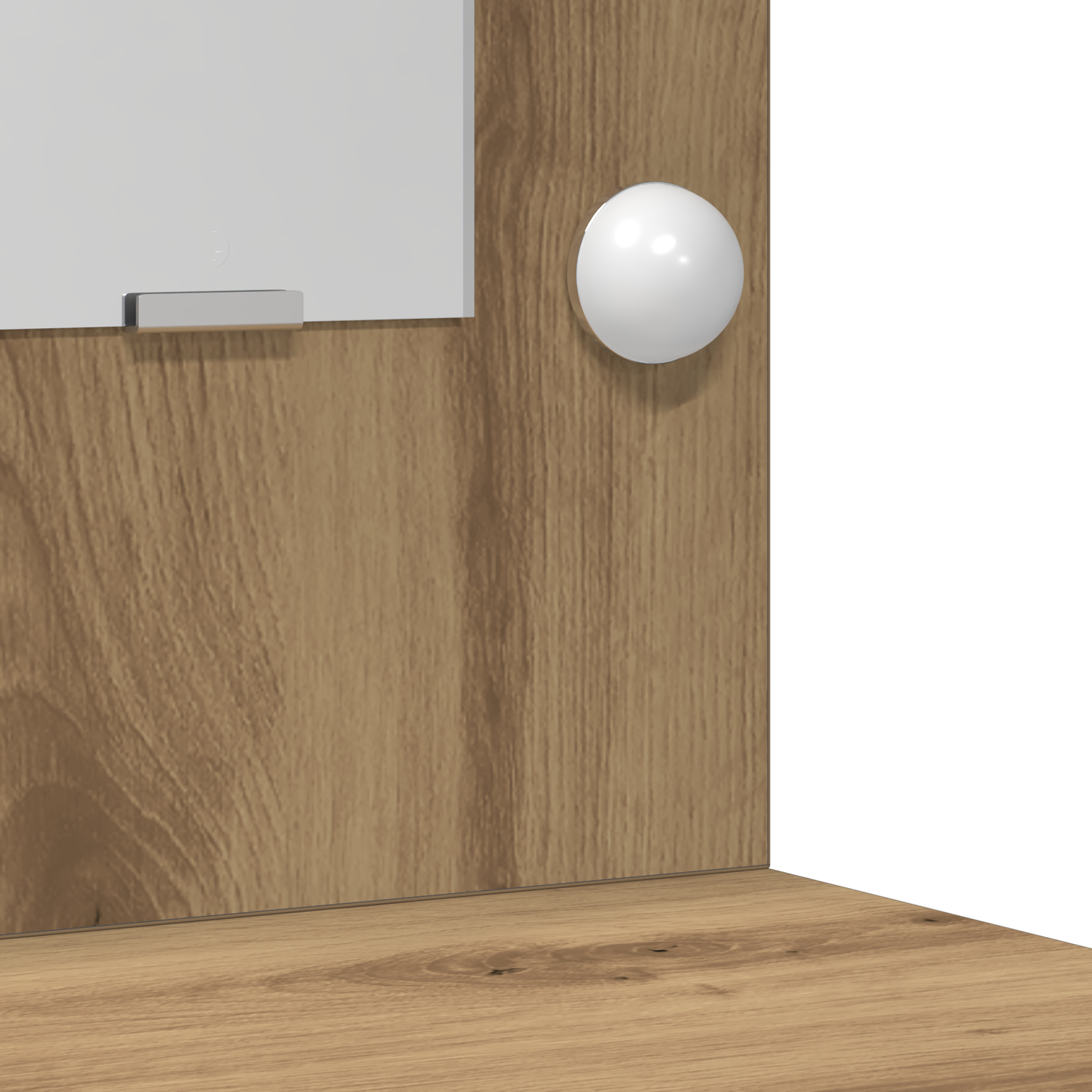 Sminkebord Brun Eik 2-delt Sett LED