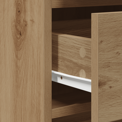 Sminkebord Brun Eik 2-Delt Sett LED