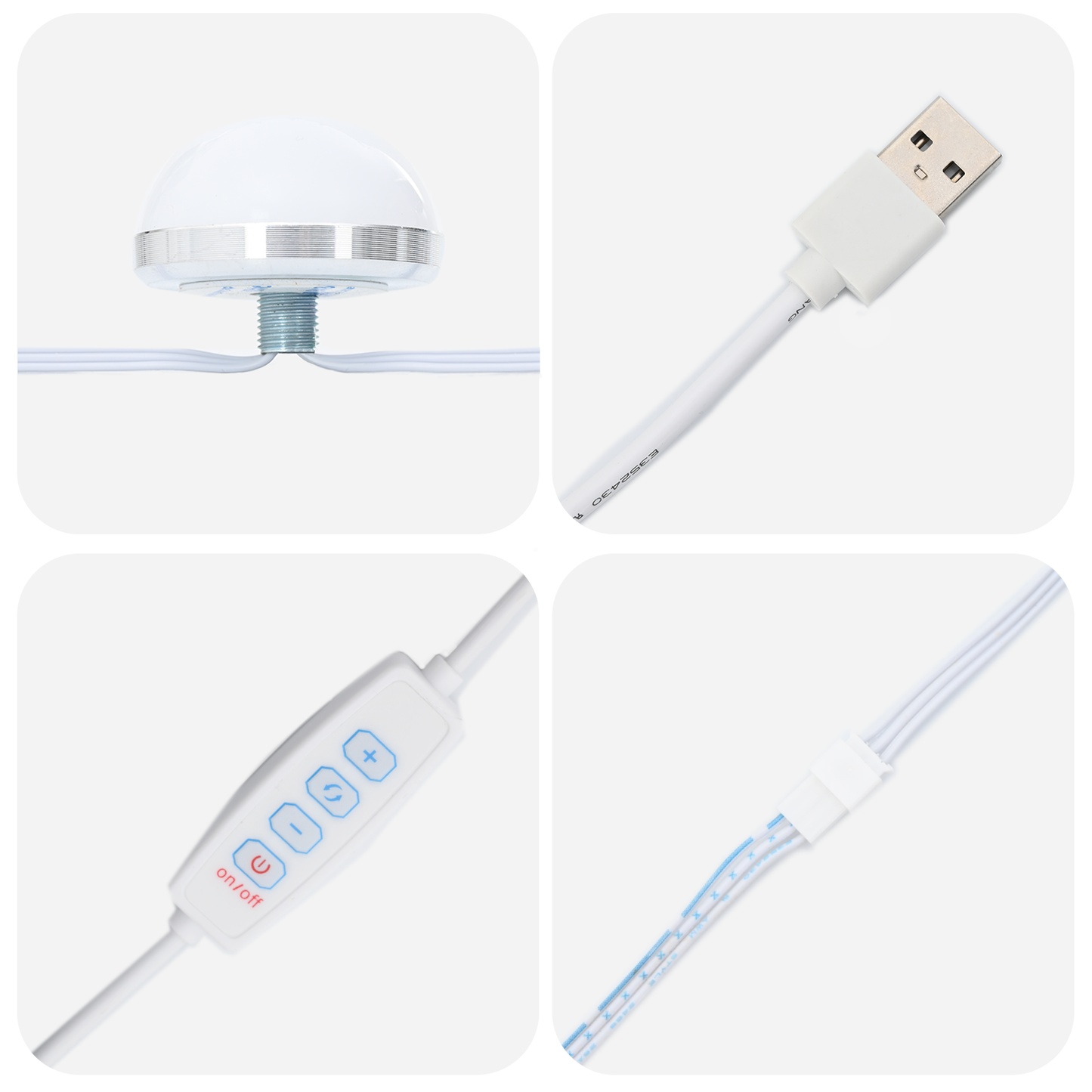 Sminkebord Sonoma Eik 3-delt Sett LED