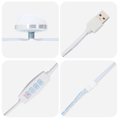 Sminkebord Sonoma Eik 3-delt Sett LED