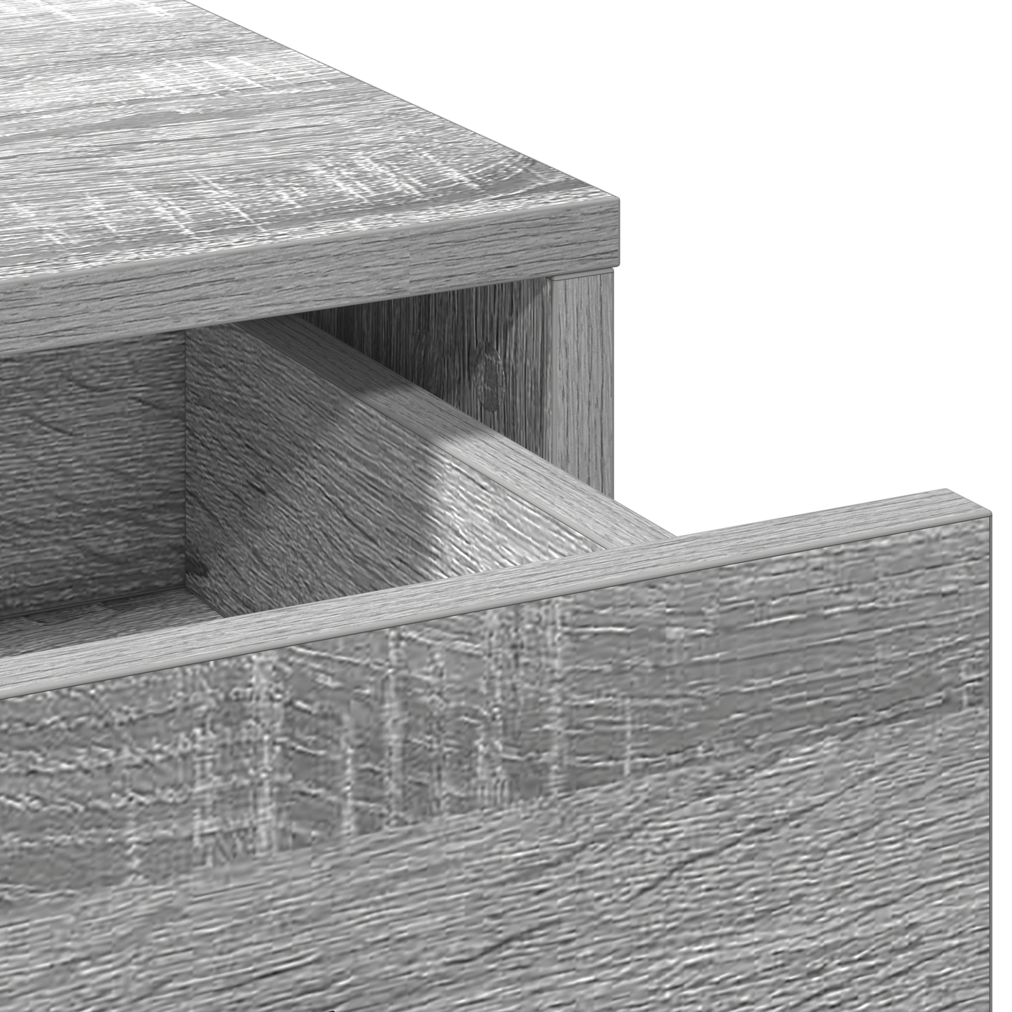 Sminkebord Sonoma Grå 3-delt Set LED