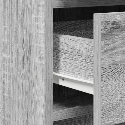 Sminkebord Sonoma Grå 3-delt Set LED