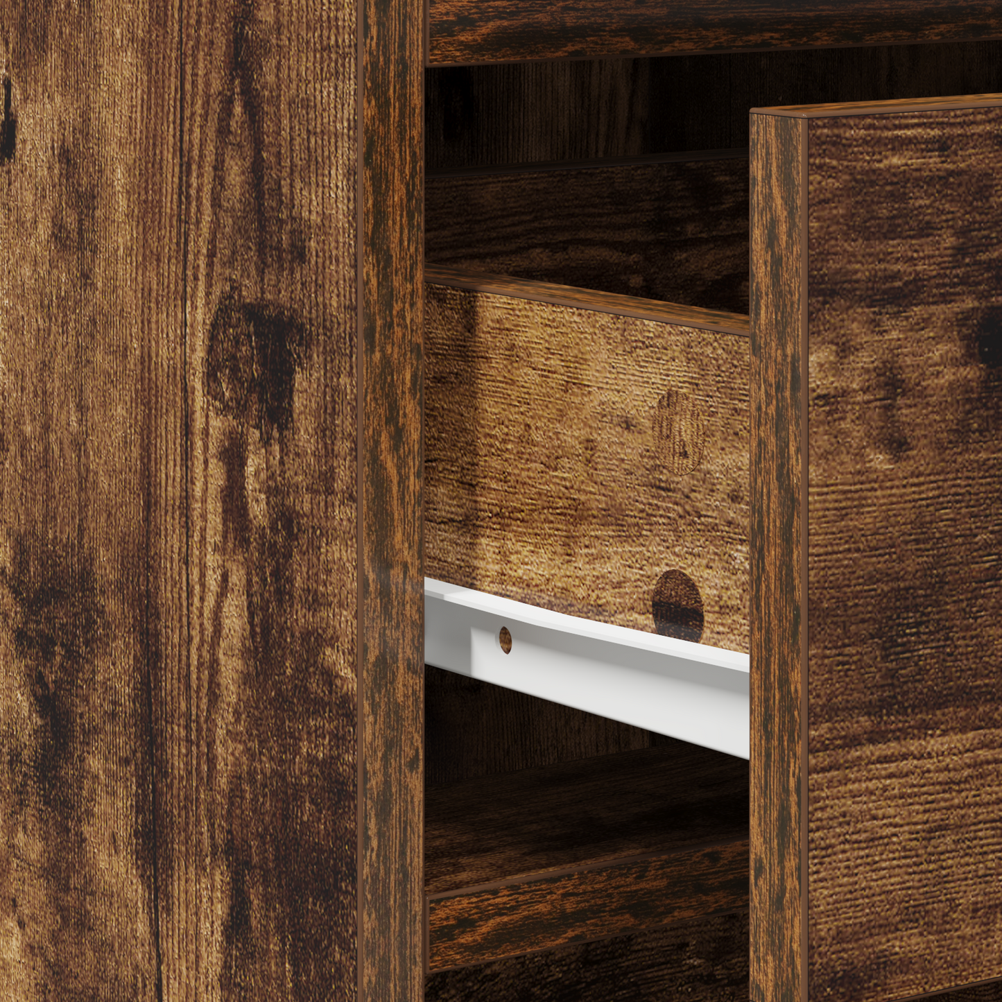 Sminkebord Røkt Eik 3-delt Sett LED