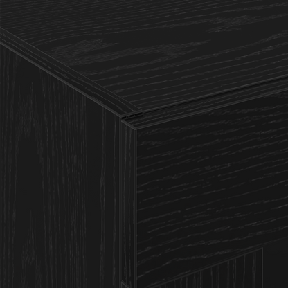 Sidebord Svart Eik med Veggskap Tre