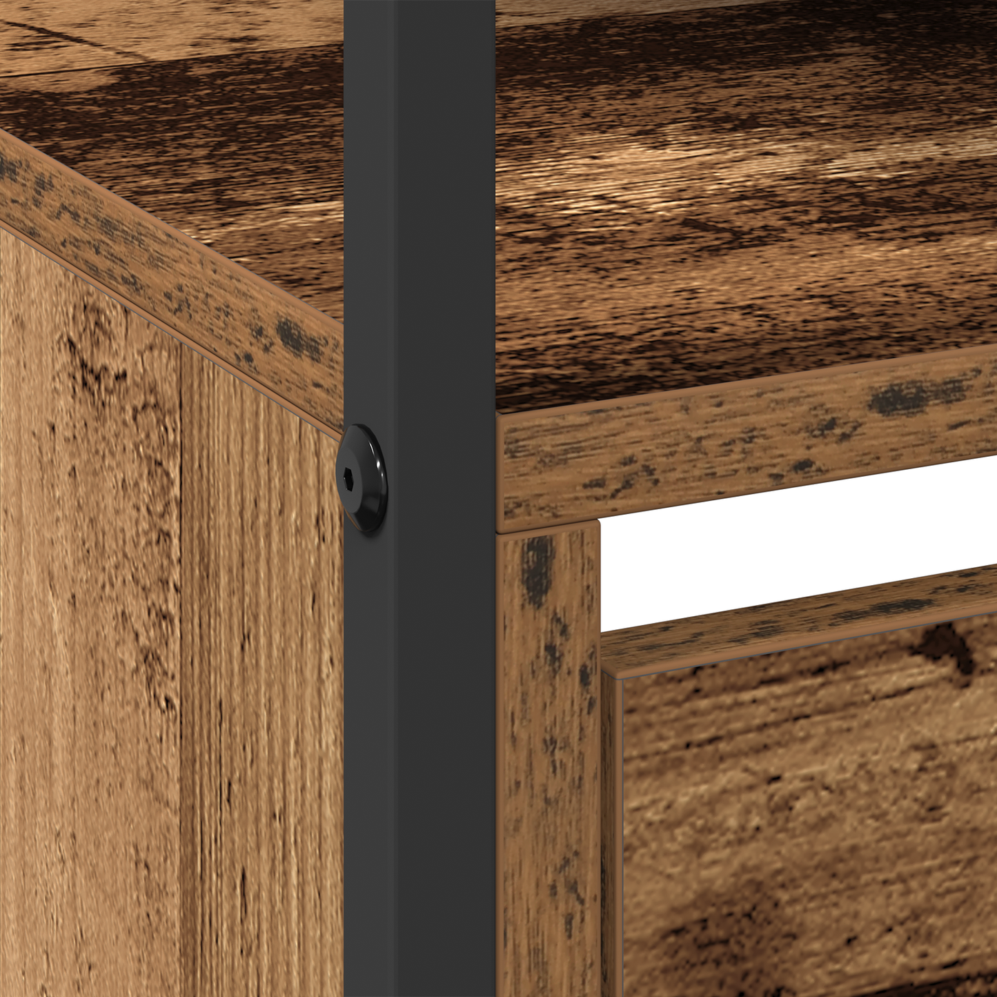 Skoskap Skohylle Skobenk Gammelt Tre med 4 Flip-Skuffer 100x34x112 cm