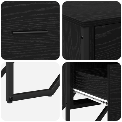 Kommode Svart Eik 91x35.5x74.5 cm