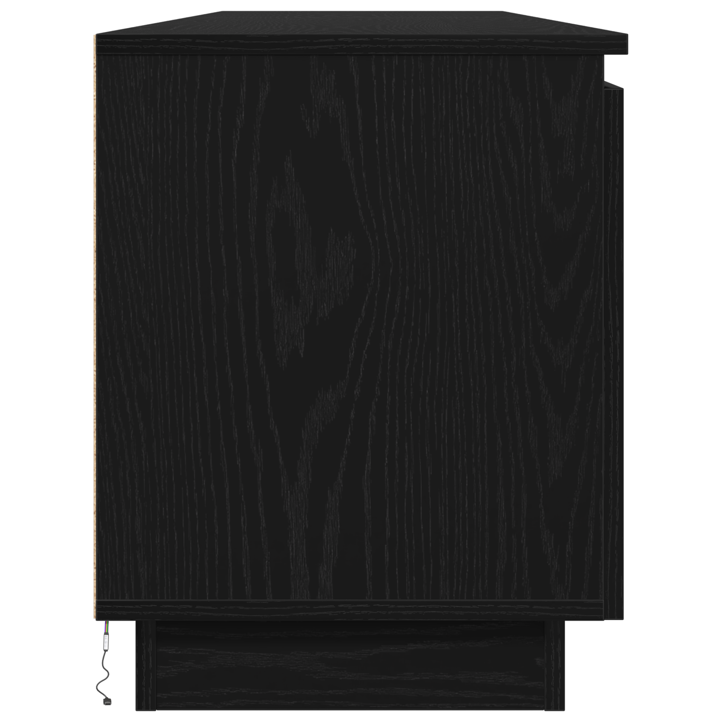 TV-Møbel Svart Eik TV-benk med LED 180x38x49 cm