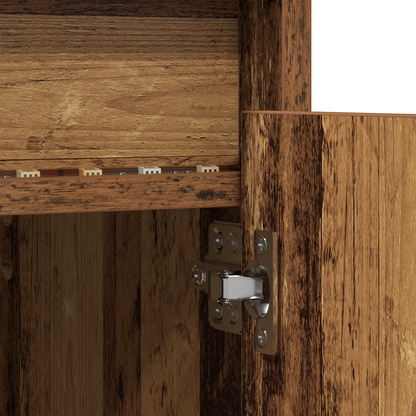 TV-Møbel Brun TV-skap med LED -stripelys med lagring med dør 180 x 34 x 50 cm