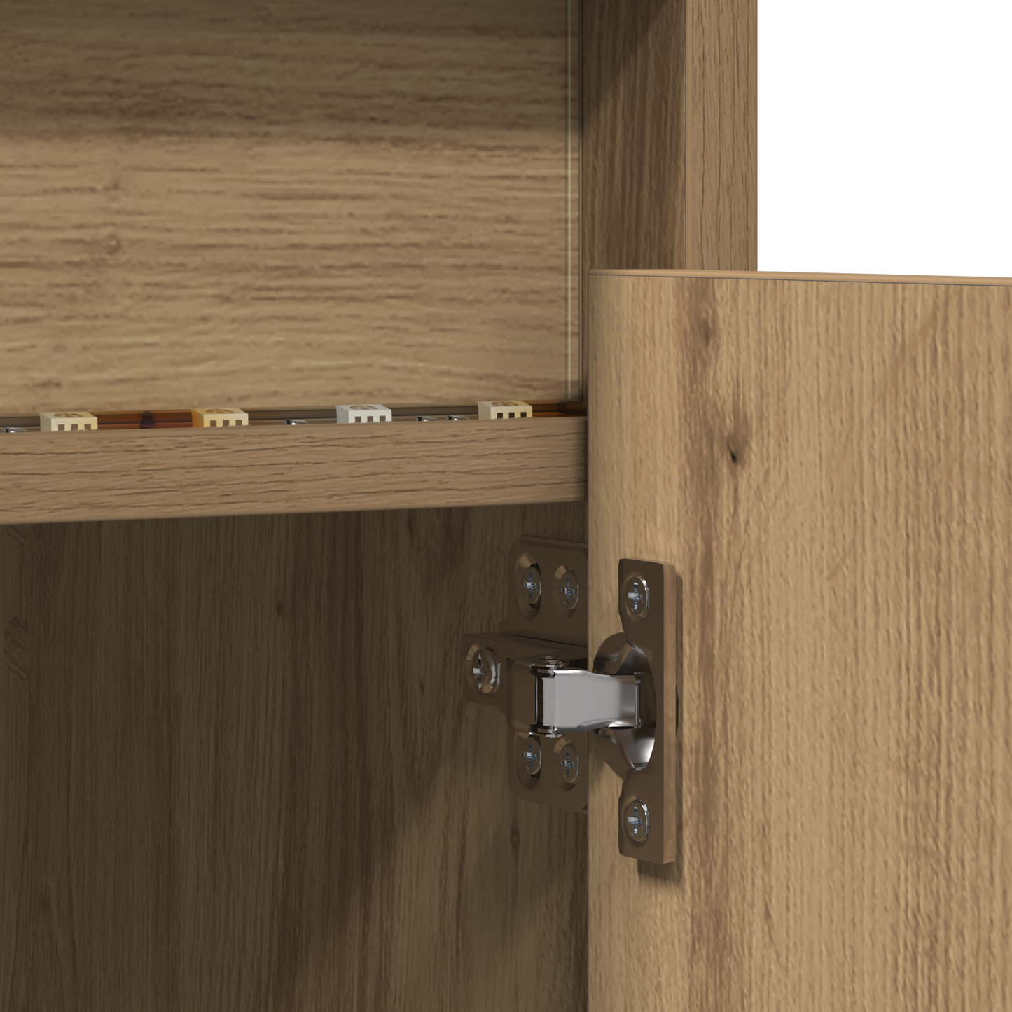 TV-Møbel Brun TV-skap med LED -stripelys med lagring med dør 182 x 34 x 50 cm