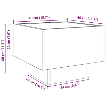Skap Svart Eik 40 x 40 x 30 cm, Glass