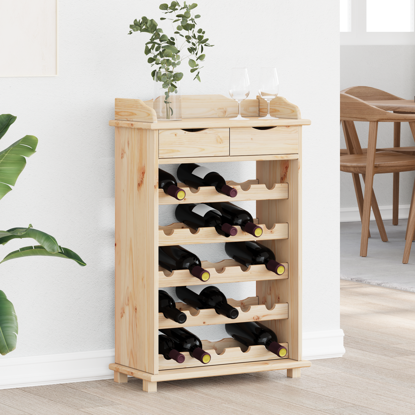 Vinstativ Vinreol 90x60x30 cm Massivt Tre Furu