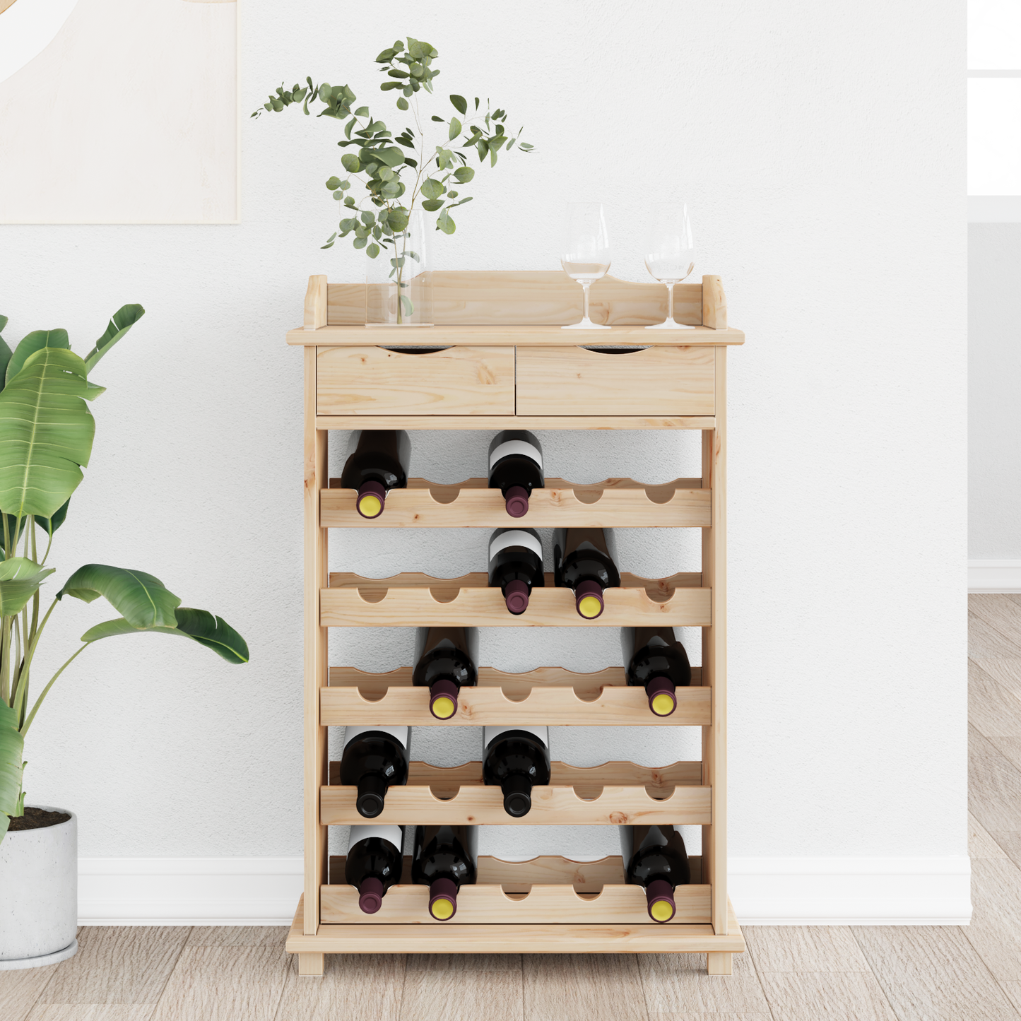 Vinstativ Vinreol 90x60x30 cm Massivt Tre Furu