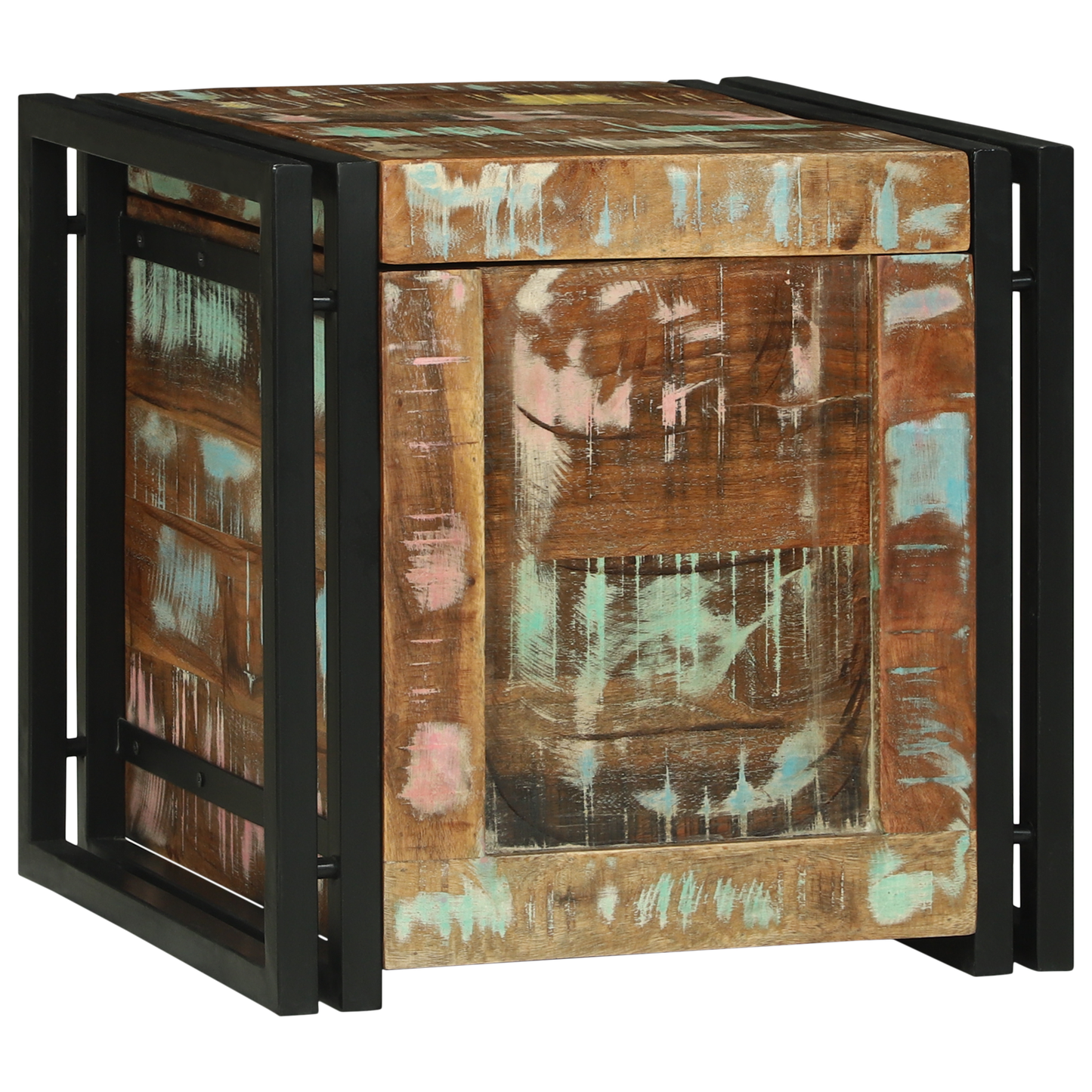 Oppbevaringsbenk Flerfarget 40 x 40 x 40 cm Massivt akasietre