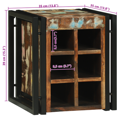 Vinstativ 34.5x35x39 cm Solid Gjenvunnet Tre