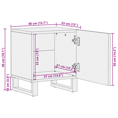 Nattbord Sengbord Tre 40x33,5x46 cm Solid Mango