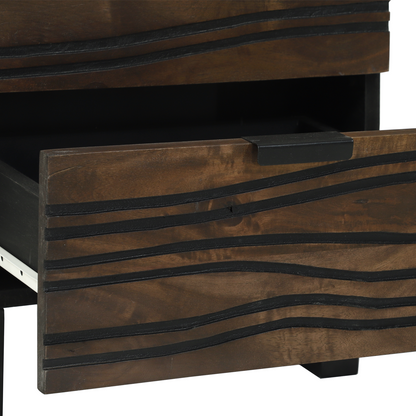 Nattbord Sengbord Tre med skuff Valnøtt 40 x 33.5 x 46 cm