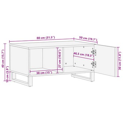 Salongbord Sofabord Tre 80x50x40 cm Massivt Tre Mangotre &