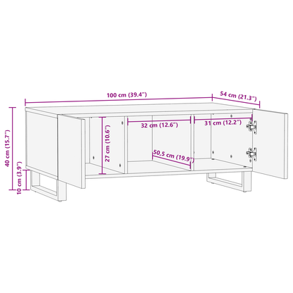 Salongbord Sofabord Tre 100x54x40 cm Solid Tre og