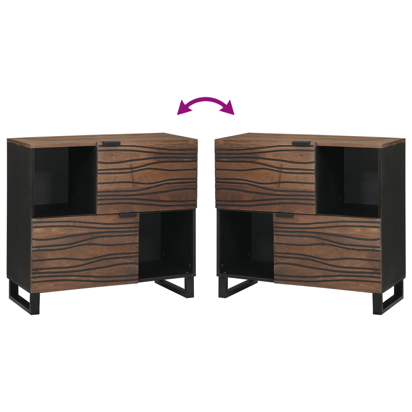 Skap Tre 80x33.5x75 cm solid Tre mango