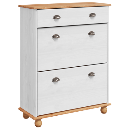 Skoskap Skohylle Skobenk Hvit ASKIM 85x35x108 cm Solid Tre Furu