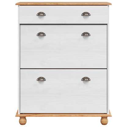 Skoskap Skohylle Skobenk Hvit ASKIM 85x35x108 cm Solid Tre Furu