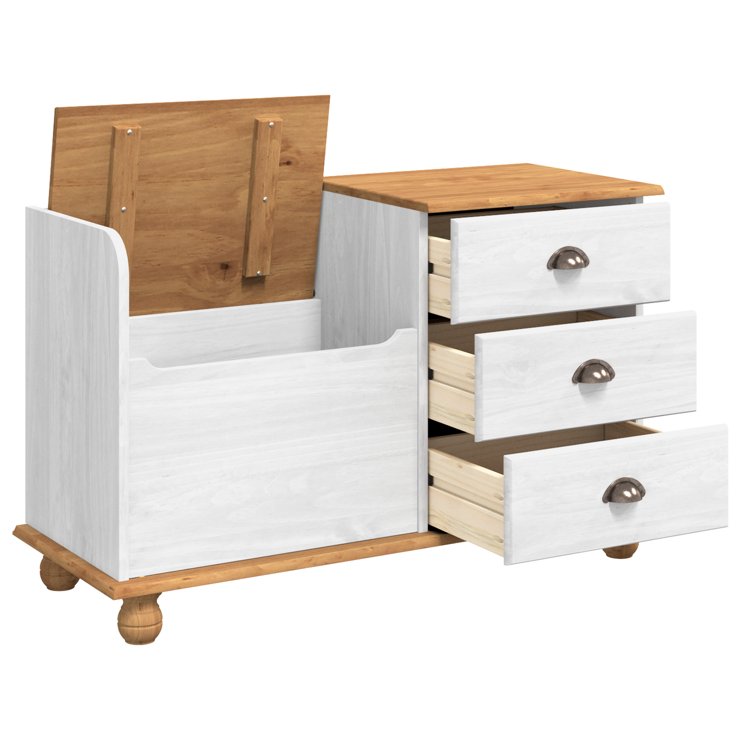 Sittebenk inngangslagringsbenk ASKIM Hvit 100x39x62 cm solid Tre furu