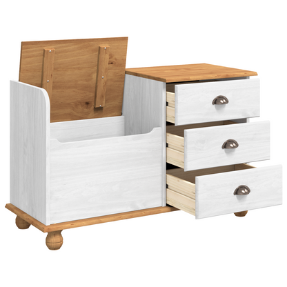 Sittebenk inngangslagringsbenk ASKIM Hvit 100x39x62 cm solid Tre furu