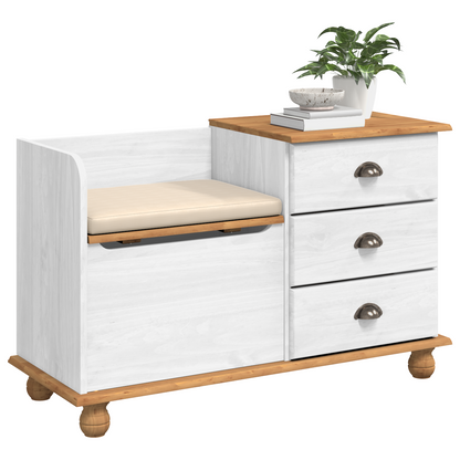 Sittebenk inngangslagringsbenk ASKIM Hvit 100x39x62 cm solid Tre furu