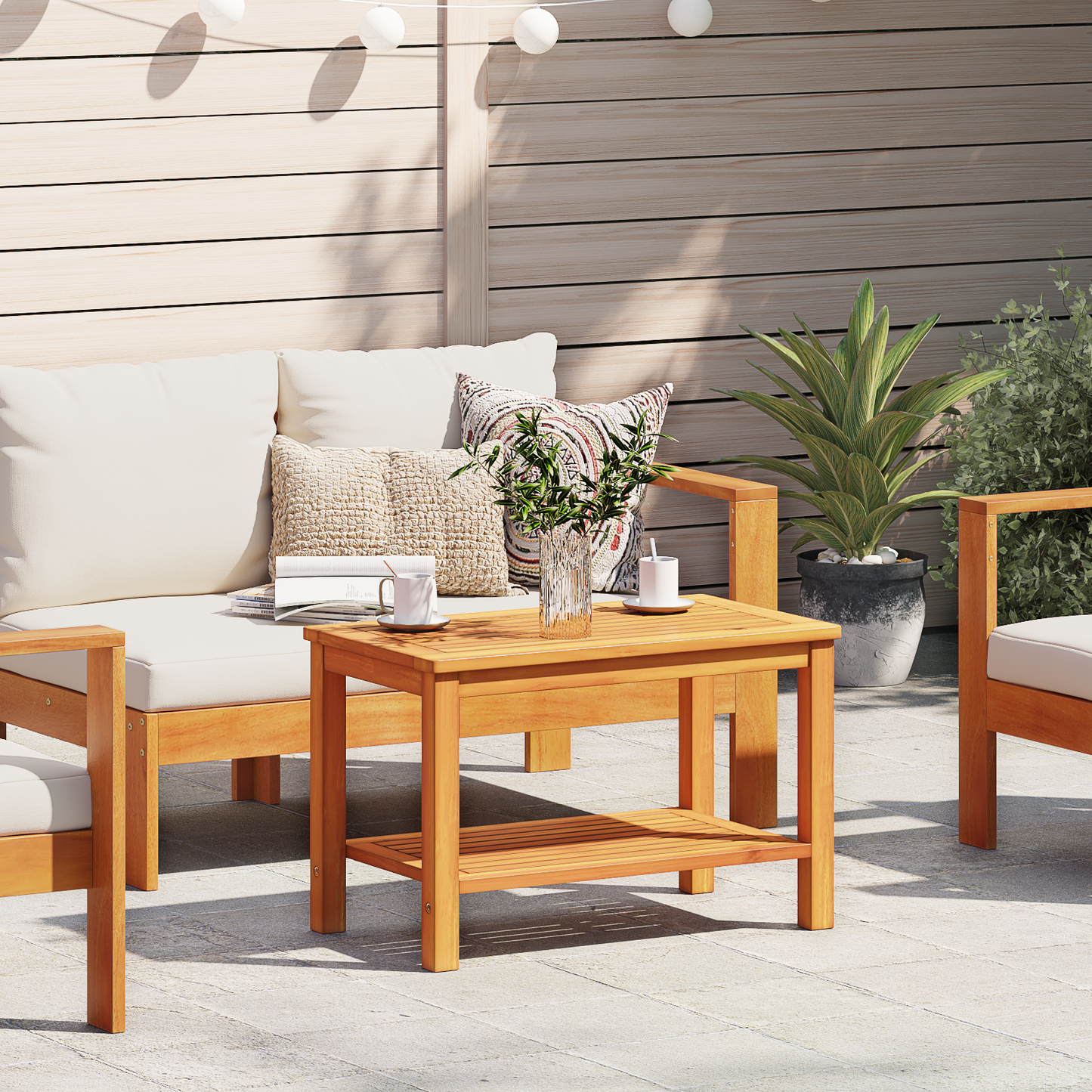 Salongbord Sofabord Tre 90x50x45 cm Massivt akasietre