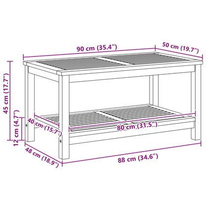 Salongbord Sofabord Tre 90x50x45 cm Solid akasietre