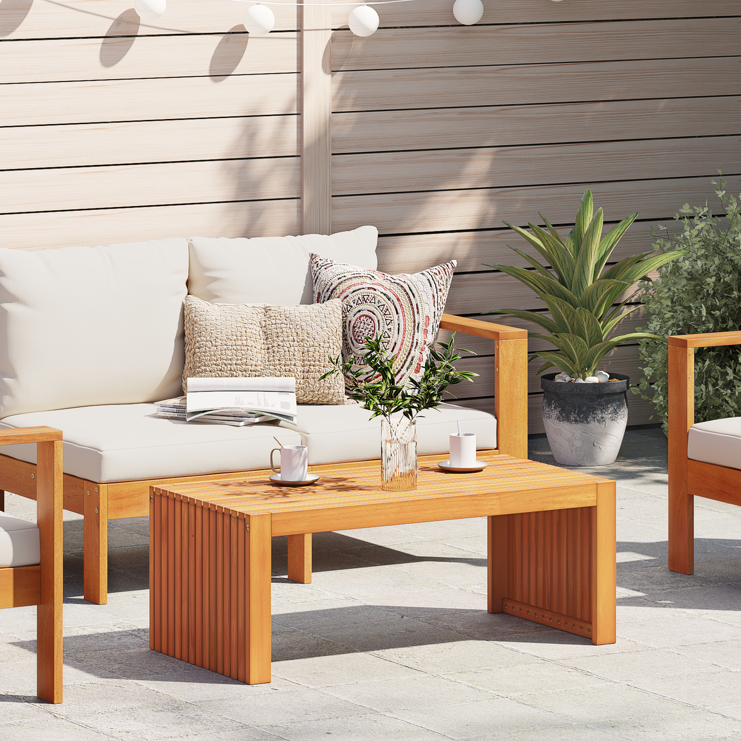 Salongbord Sofabord Tre 90x45x35 cm Massivt Tre Akasie