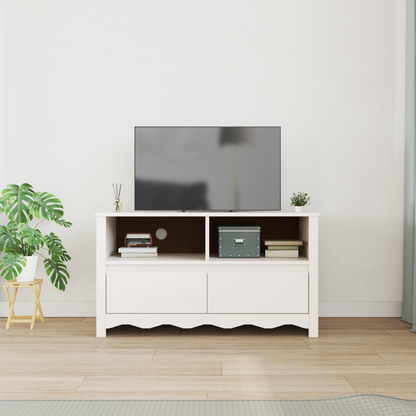 TV-Møbel Hvit TV-stativ DRAMMEN 99x43x55 cm Solid Tre Furu