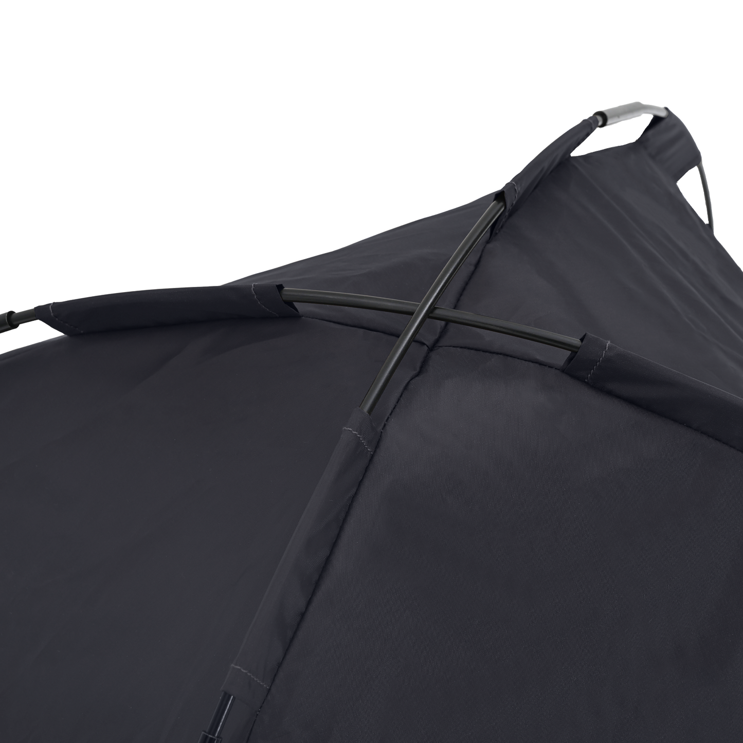 Hundeseng Hevet med avtakbart tak Svart XL stål