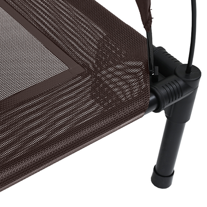 Hundeseng Hevet med avtakbart tak Brun XL stål