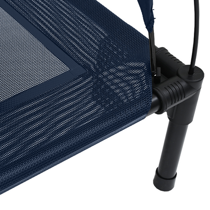 Hundeseng Hevet med avtagbart tak Havblå XL Stål