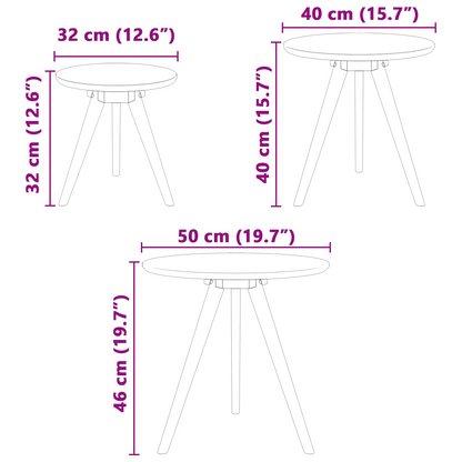 Salongbord Sofabord Hvit i solid tre, valnøtt